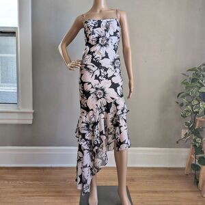 Vintage Y2K Adrianna Papell Floral Midi Dress Sequins Rhinestone Fairycore 2